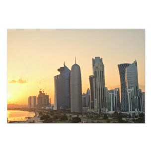 Sunset over Doha, Qatar Photo Print