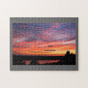 Sunset over Eagle Lake Acadia National Park Jigsaw Puzzle
