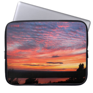 Sunset over Eagle Lake Acadia National Park Laptop Sleeve