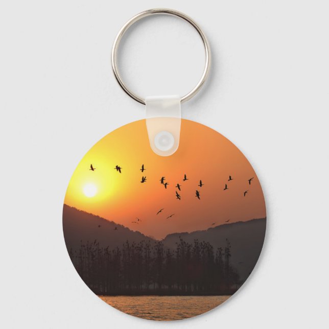 Sunset Over East Lake Key Ring (Front)
