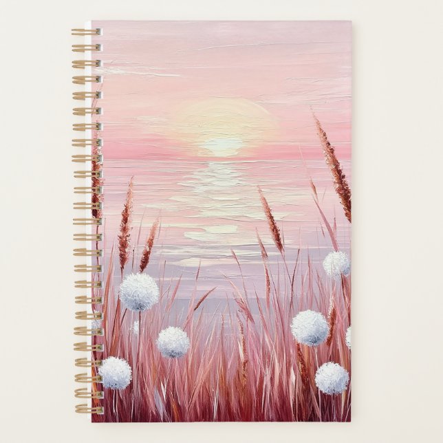 Sunset Over Field of Dandelions Planner (Front)