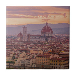 Sunset over Florence, Italy Ceramic Tile