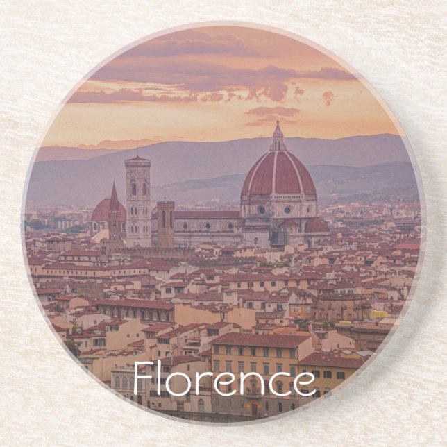 Sunset over Florence, Italy Coaster (Front)