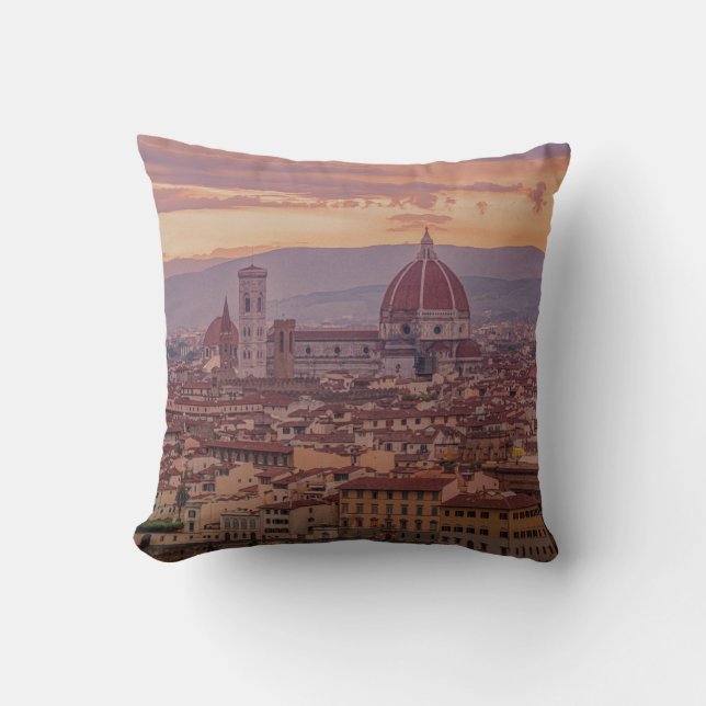 Sunset over Florence, Italy Cushion (Front)