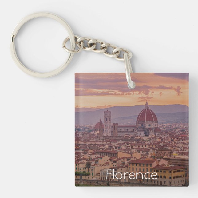 Sunset over Florence, Italy Key Ring (Front)