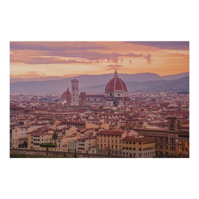Sunset over Florence, Italy Photo Print (Front)