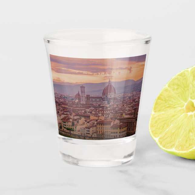 Sunset over Florence, Italy Shot Glass (Front)