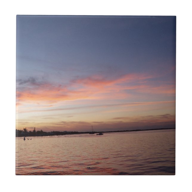 Sunset over Florida Bay, Key Largo FL Tile (Front)