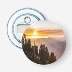 Sunset over forest bottle opener