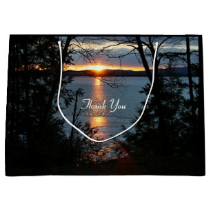 Sunset Over Forest Lake Gift Bag