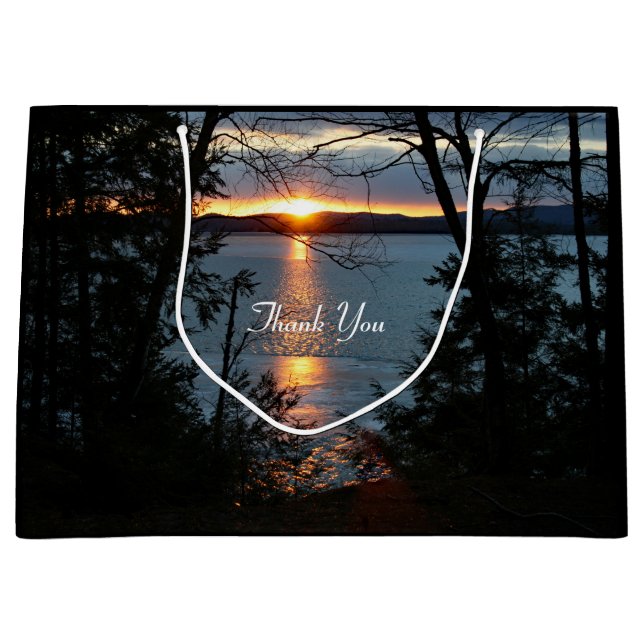 Sunset Over Forest Lake Gift Bag (Front)