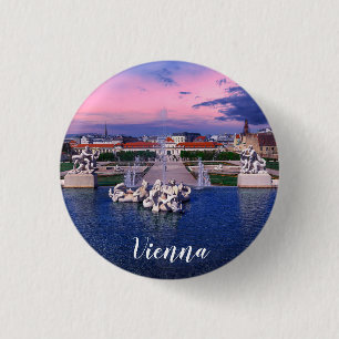 Sunset over fountain in Vienna 3 Cm Round Badge