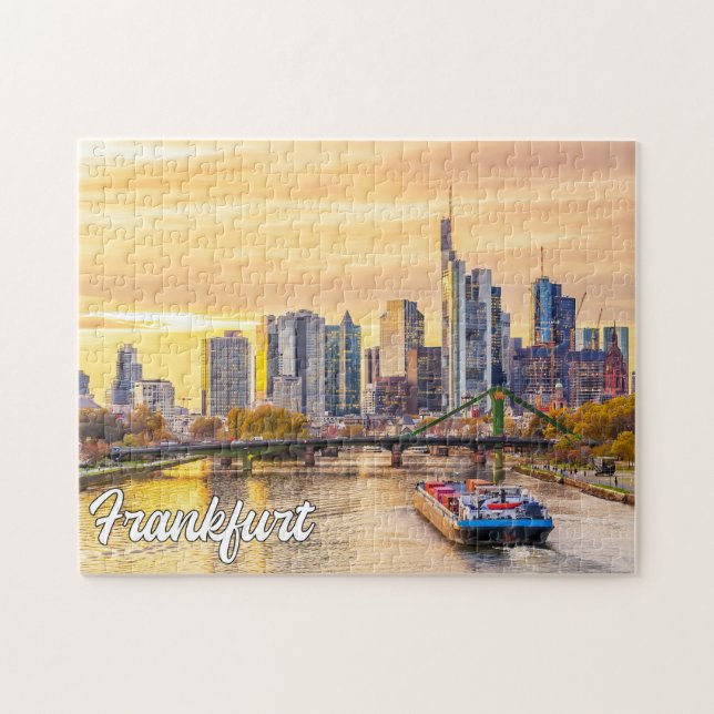 Sunset Over Frankfurt, Germany Jigsaw Puzzle (Horizontal)