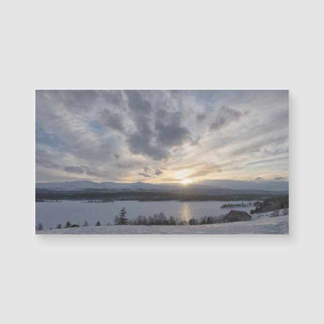 Sunset over frozen lake (Front)