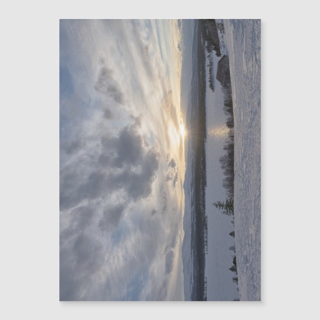 Sunset over frozen lake (Front)