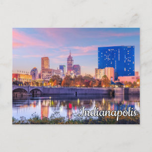 Sunset Over Indianapolis, Indiana, USA Postcard