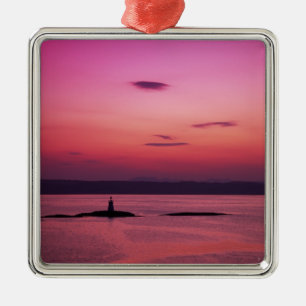 Sunset over Isle of Skye, from Mallaig, Metal Ornament