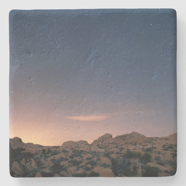 Sunset Over Joshua Tree National Park Stone Coaster (Front)
