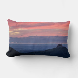 Sunset over Lake Alpsee and surrounding mountains Lumbar Cushion