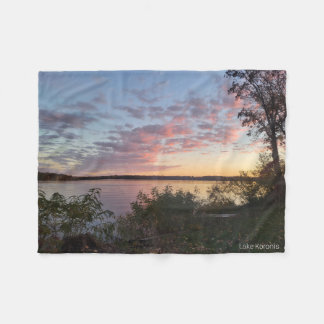 Sunset Over Lake Koronis Fleece Blanket