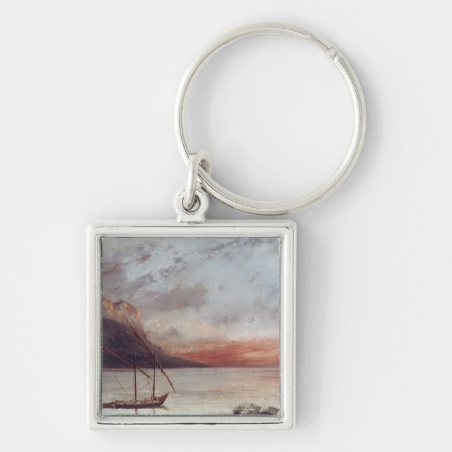 Sunset over Lake Leman, 1874 Key Ring (Front)