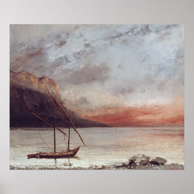 Sunset over Lake Leman, 1874 Poster (Front)