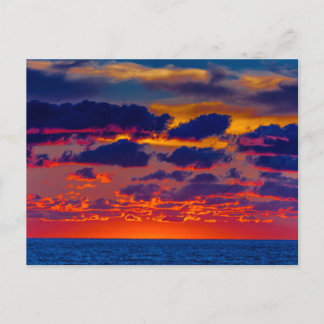 Sunset over Lake Michigan at Ludington, Michigan Postcard