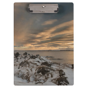 Sunset over lake Myvatn, Iceland Clipboard