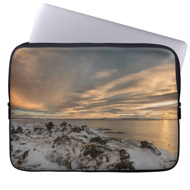 Sunset over lake Myvatn, Iceland Laptop Sleeve (Front)