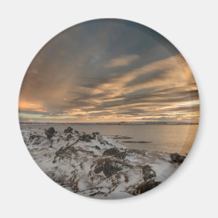 Sunset over lake Myvatn, Iceland Magnet
