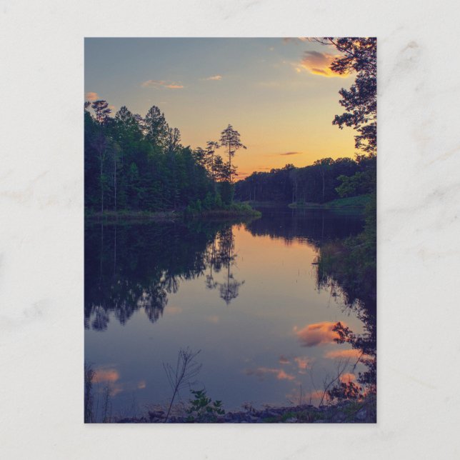 Sunset over lake postcard (Front)
