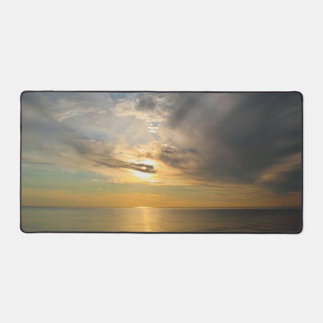 Sunset Over Lake Superior — The Breakers Desk Mat (Front)