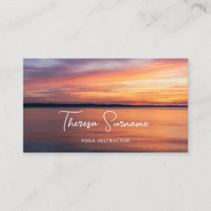Sunset Over Lake Yoga Instructor Yoga Teacher Business Card