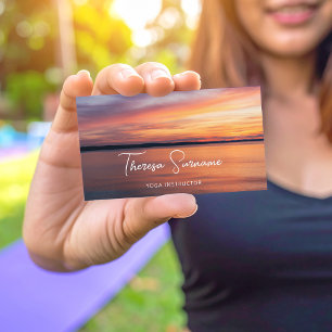 Sunset Over Lake Yoga Instructor Yoga Teacher Business Card