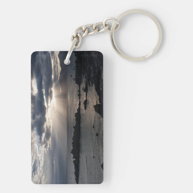Sunset over Lanzarote Key Ring (Back)