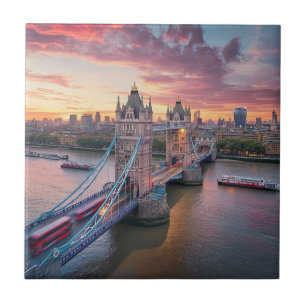 Sunset over London Ceramic Tile