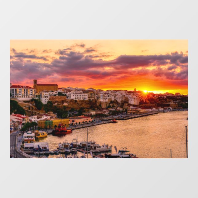 Sunset over Mahon harbour - Menorca, Spain (Sheet)