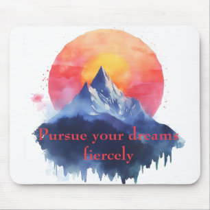 Sunset Over Majestic Mountain Peaks and Forest Mouse Pad