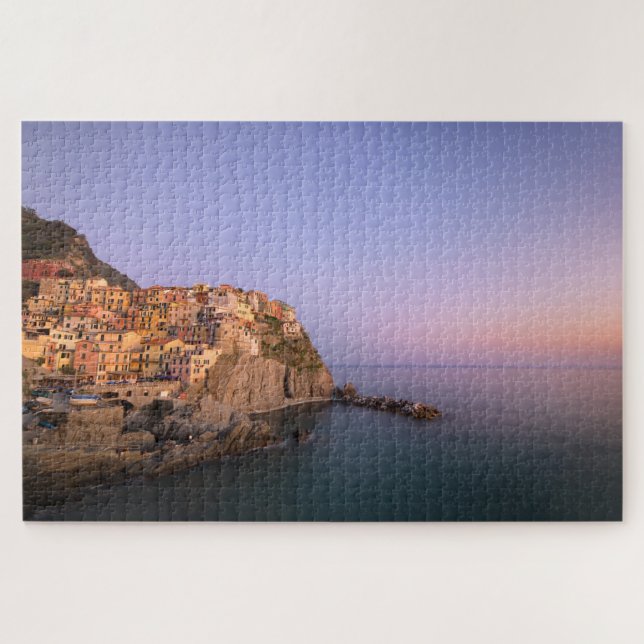 Sunset over Manarola village in Cinque Terre Jigsaw Puzzle (Horizontal)