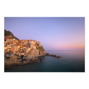 Sunset over Manarola village in Cinque Terre Photo Print