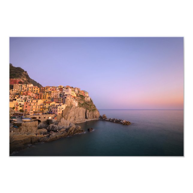 Sunset over Manarola village in Cinque Terre Photo Print (Front)