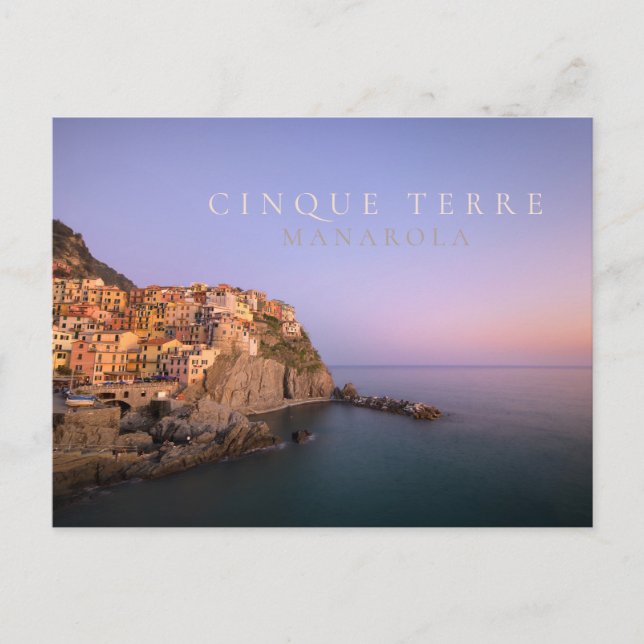 Sunset over Manarola village in Cinque Terre Postcard (Front)
