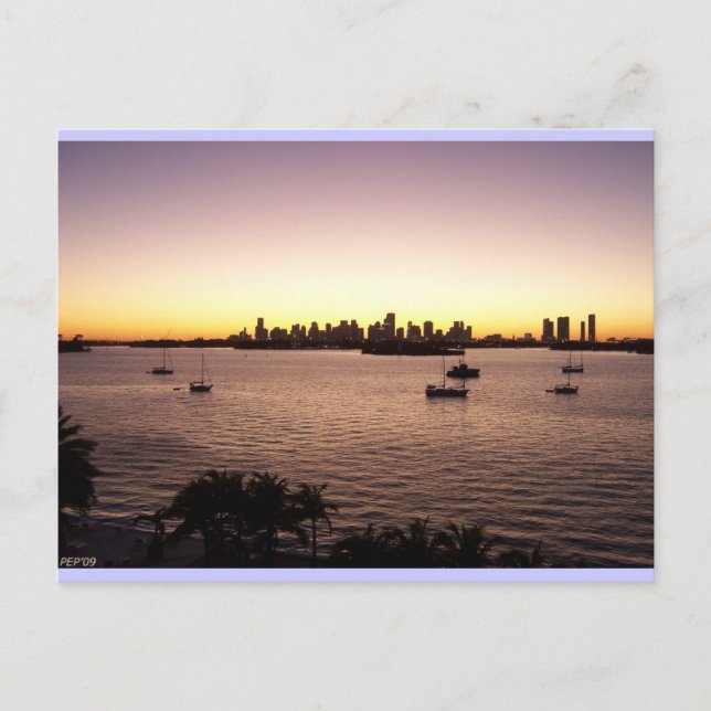 Sunset Over Miami Postcard (Front)