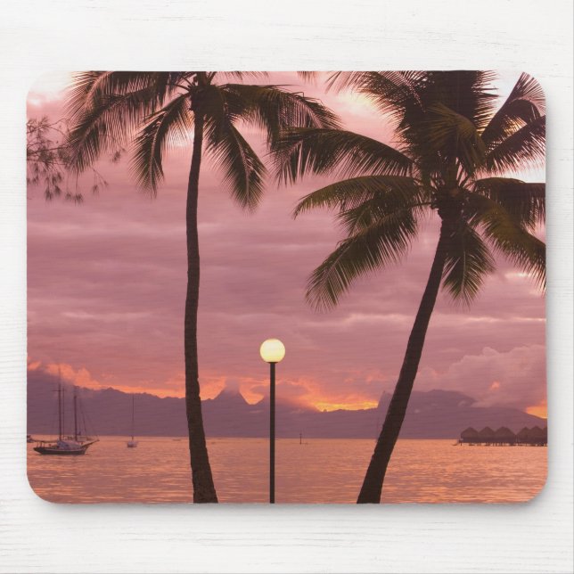 Sunset over Moorea from Sofitel Maeva Beach Mouse Pad (Front)