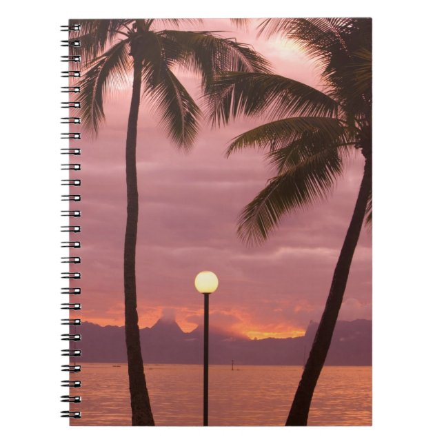 Sunset over Moorea from Sofitel Maeva Beach Notebook (Front)