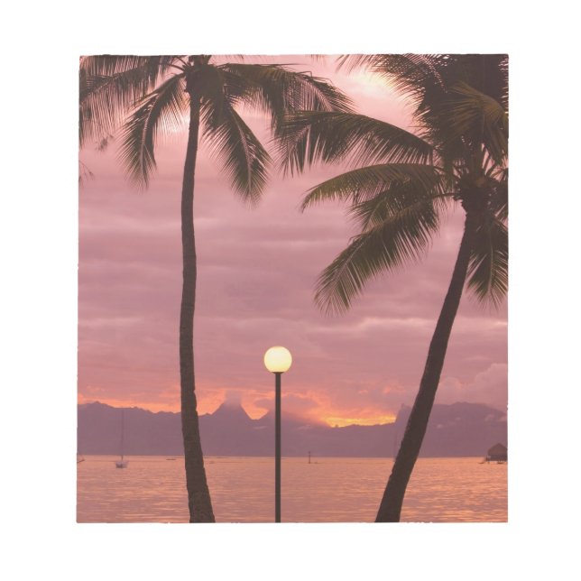 Sunset over Moorea from Sofitel Maeva Beach Notepad (Front)