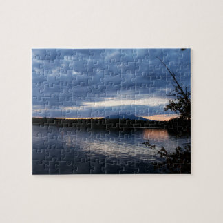 Sunset Over Mount Katahdin Millinocket Lake Maine Jigsaw Puzzle