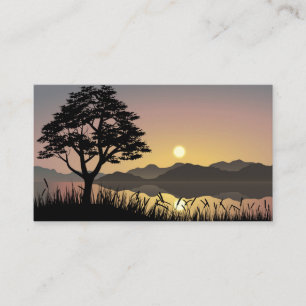 Sunset over mountains enclosure card