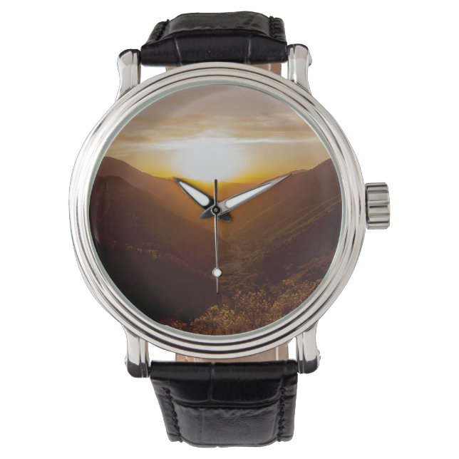 Sunset Over Mountains Landscape Watch (Front)