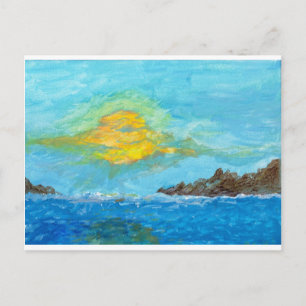 Sunset Over Ocean Postcard